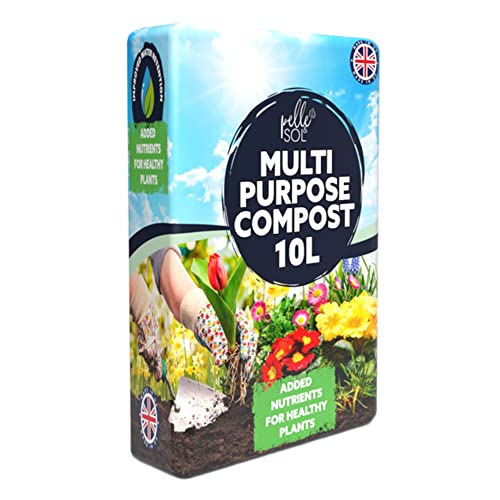 Pelle & Sol 10L Multi Purpose Compost - Compost for Outdoor Plants & Soil for Plants Indoors - Potting Soil for Pots Plants Outdoor - All Purpose Nutrient Rich Fertiliser Houseplant Potting Mix