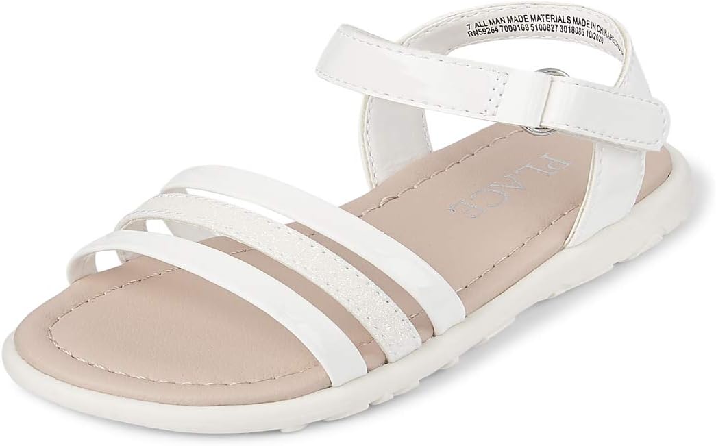 The Children's Place Baby Girls Sandals Slipper, White, 6 Infant