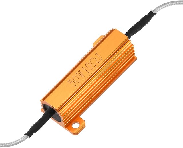 sourcing map Aluminum Case Resistor 50W 10 Ohm Extension Wires Wirewound for LED Replacement Converter 50W10RJ