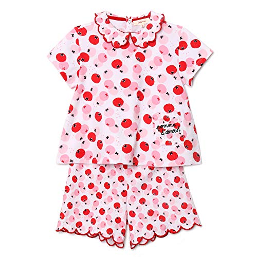 CATIMINI Pyjashort Ensemble de Pijama, Rose, Blanc, 6 Ans Fille