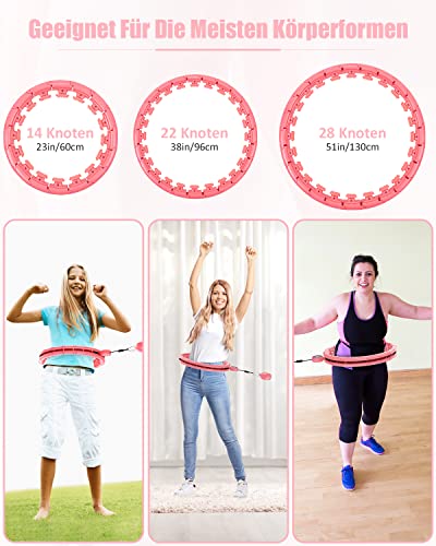 Foto von FIVANGIN Smart Hula Hoop Reifen Erwachsene & Anfänger, Smart Fitness Reifen Mit Intelligentem Zähler, 28 Einstellbare Hoola Hoop Reifen für Gewichtsverlust und Fitness