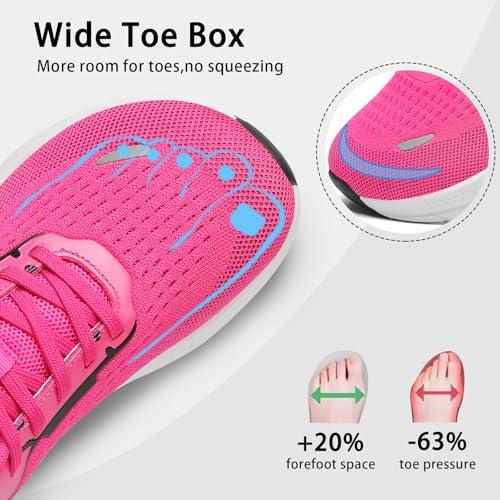 Image of Women's Wide Toe Box Walking Shoes Comfortable Cushioned Tennis Nursing Bunions Shoes Breathable Non Slip Gym Sports Athletic Running Fashion Sneakers