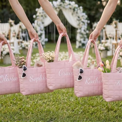 Bolso Tote de Nylon Acolchado Personalizado para Mujer miniatura 2