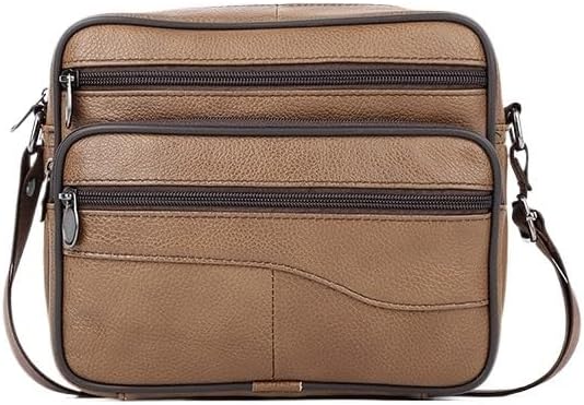 Men's Genuine Leather Casual Commuting Shoulder Bag with Crossbody Strap