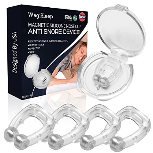 Pince à Nez Anti Ronflement 4PCS, Snore Stopper Clip Magnétique Silicone, Nez Dilatateur Nasal Dispositif, Appareil pour l'Apnée du Sommeil pour Appareil Apnée du Sommeil Améliore Respiratio