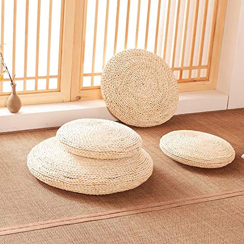 Coussin de sol tatami en paille marron 30cm pour assise zen - 7