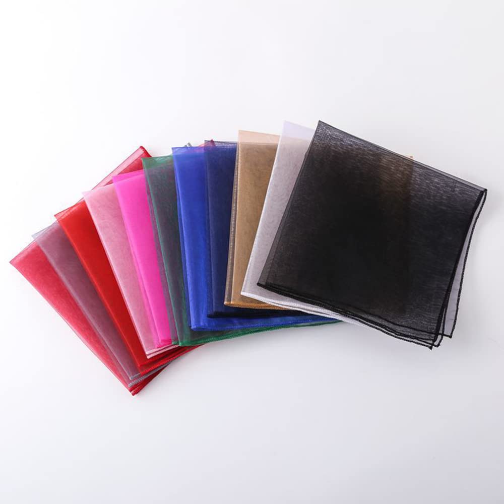 Namvo White Or Red Set Of 12Pcs 45X45cm Square Sheer Decorative Organza Dinner Napkins For Home, Wedding, Hotel, Banquet Parties, Xmas Events (White)