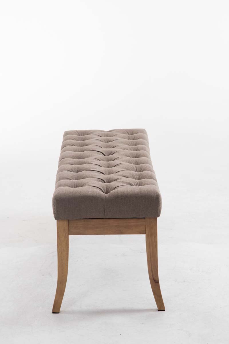 CLP Taburete Pie De Cama Ramses En Tela | Banqueta Altura De Asiento: 46 cm | Banco De Entrada con Base En Madera Clara Antigua I Color:, Color:Gris Pardo, Tamaño:120 cm