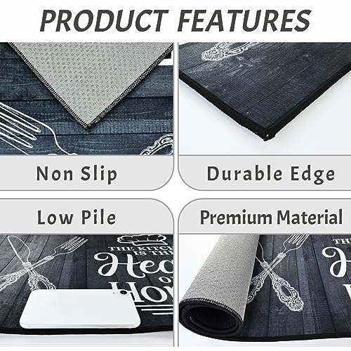 Tappeto da cucina, set di 2 tappetini da cucina antiscivolo, lavabili, per cucina, corridoio, soggiorno, camera da letto, bagno (Stile I, 43x75+43x150cm) - immagine 6