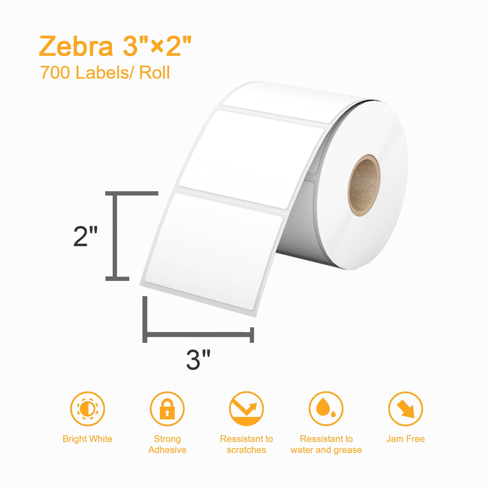Thermodirekt-Etiketten, kompatibel mit Zebra-2844 und Rollo-Desktop-Etikettendruckern, 3-lagig, 2,5 cm Kern, 7,6 x 5,1 cm, 3 Stück, 3 Stück
