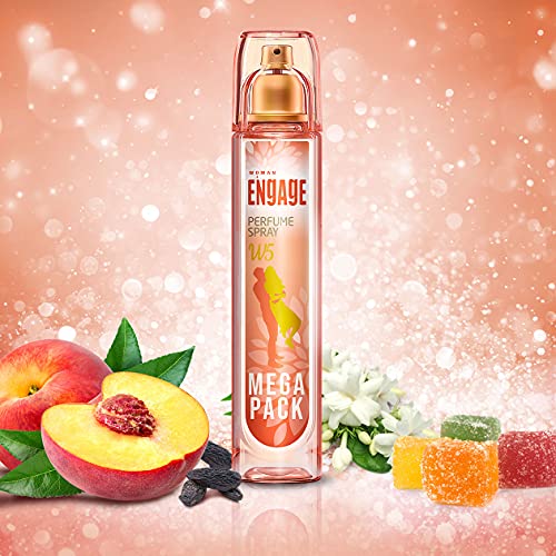 Image of Engage Perfume Spray W5 for Women, Floral and Fruity, Skin Friendly, 160 ml & W3 Perfume Spray For Women, Citrus and Floral, Skin Friendly, 120ml
