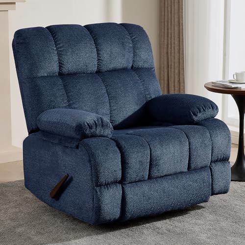 ParlorDream Oversized Rocker Recliner, Blue