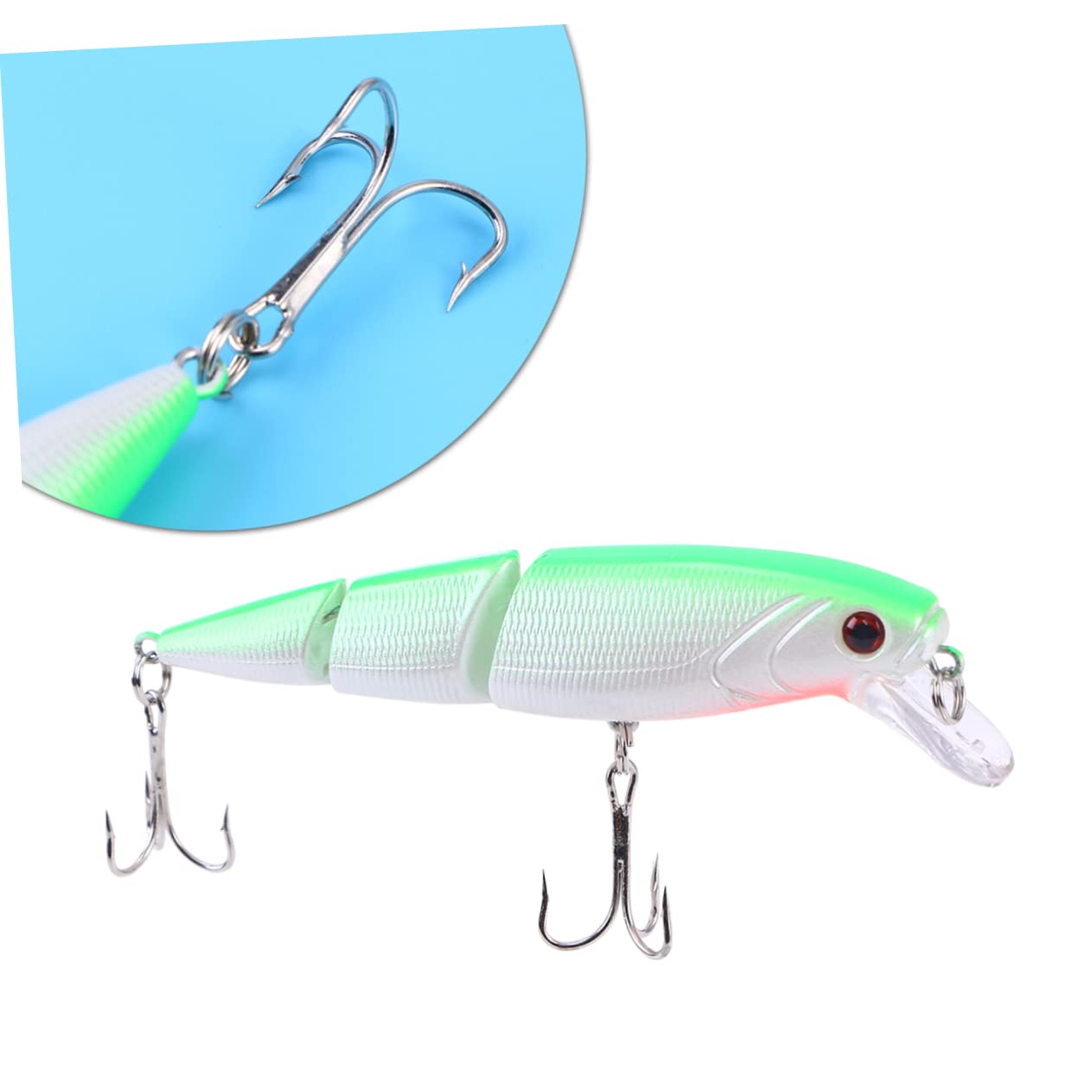 Señuelo Articulado Swimbait De ABS Con Anzuelos Triples – Movimiento Realista, Ojos 3D, Color Brillante, Ideal Para Trucha En Agua Dulce Y Salada