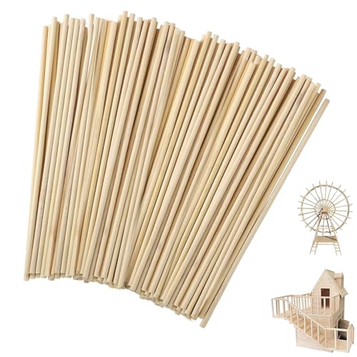 Bangbobi 200 palitos de algodón, Aptos para Trabajar la Madera, Creaciones artísticas y proyectos de Manualidades, 30 cm × 4 mm. Palitos de bambú para máquinas de algodón de azúcar.