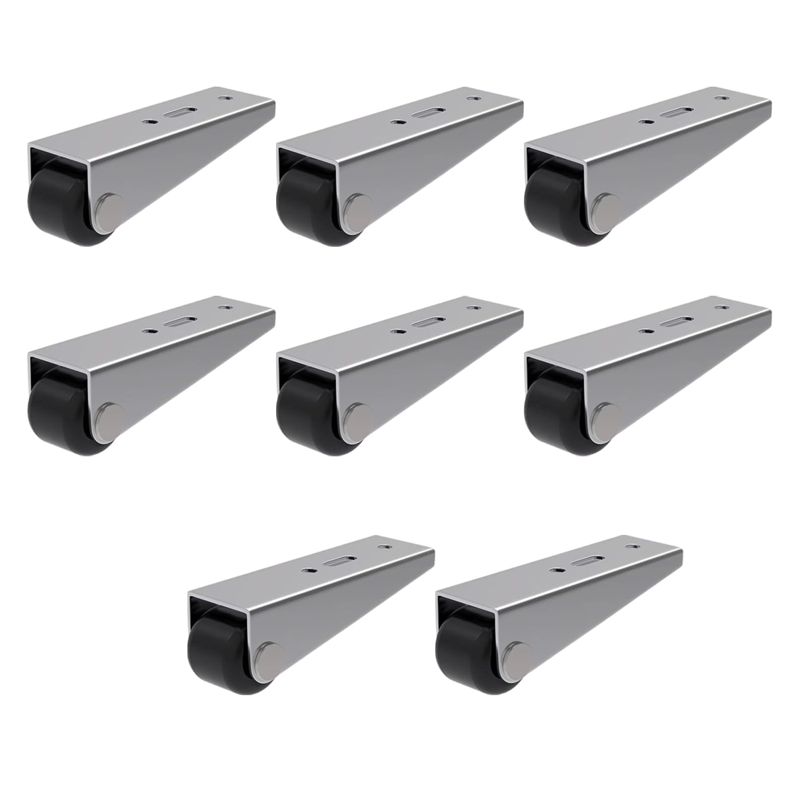 Mekalero A Door Sliding Rollers Metal Rubber Casters For Furniture Drawer Cabinet Quiet Operate Heavy Duty 360 Lbs Load Capacity Hidden Design Flat Pull Out Disks