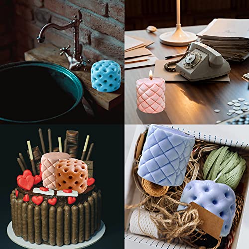2Pcs Silicone Candle Molds, Cylinder Pillar Resin Candle Molds For Candle Making, 3D Round Stool Sofa Silicone Mold For Soy Wax Candle Soap Resin Craft, Cake Fondant Dessert Home Decor #TOP4