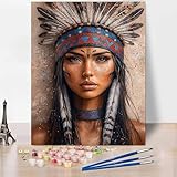 Chiffre Peinture Numero Adulte Portrait Peinture par Numero Adulte, Kit de Coloriage sur Toile Bricolage pour Débutants Avec Pinceau Pigment Acrylique, Tableau Decoration, Cadeau Femme 70x95cm  XY178