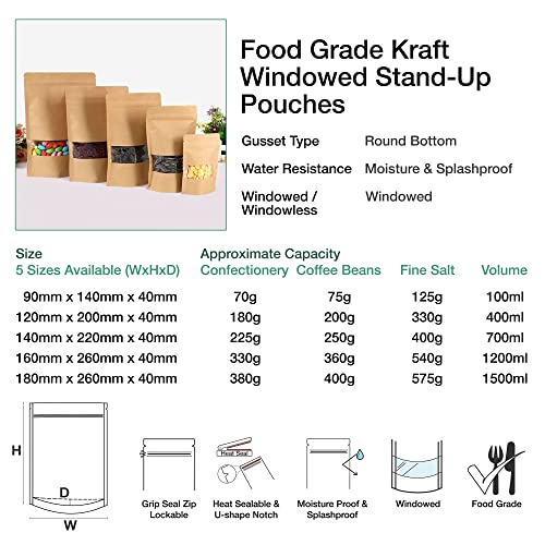 Bolsas de embalaje reutilizables herméticas de kraft con cierre para semillas 5