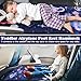 Toddler Airplane Bed,Airplane Seat Extender for Kids,Toddler Kids Travel Essential Airplane Bed with Side Pocket for Baby Plane Travel Essentials Infant Foot Rest (Pink)