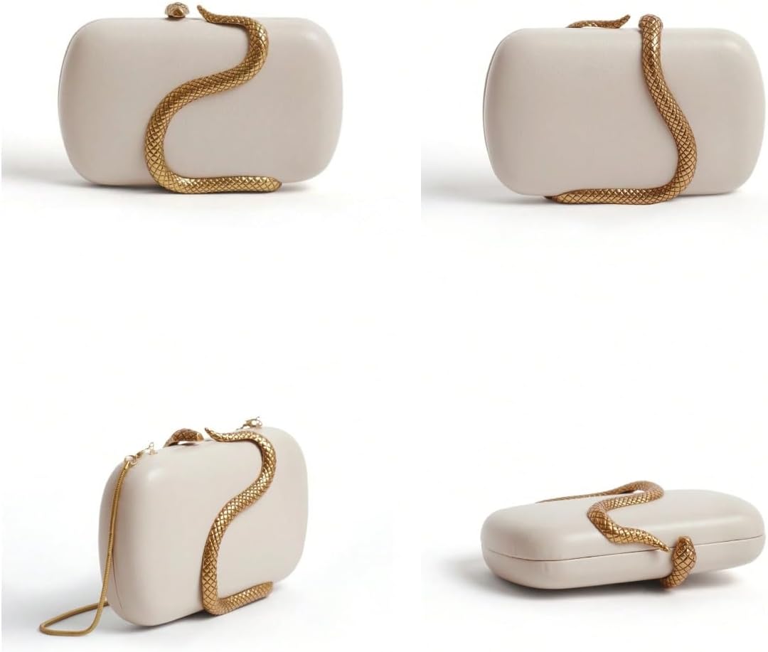 RomanticDesign Women Unique PU Leather Evening Clutch Chic Snake Pattern Decor Purse Party Banquet Wedding Handbag - Image 6