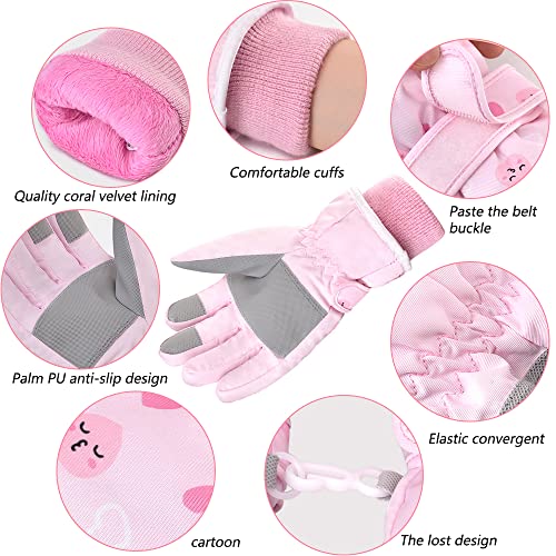 BABOBY Luvas de esqui para equitação, luvas infantis, luvas quentes para meninos e jovens, luvas par