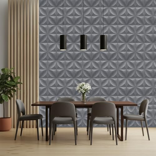Image of Kayra Decor PVC Wall Panel Butterfly Design Gray Marble Color 19.7 inch x 19.7 inch (Pack of 40) - Covers 107.80 Sq. Ft.
