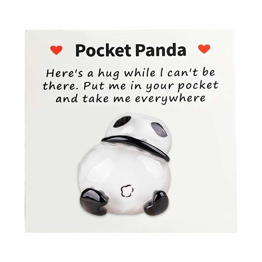 Abbraccio tascabile a forma di panda per bambini. Diffondi l'amore con questo regalo unico, ideale per le coppie o come regalo personalizzato per