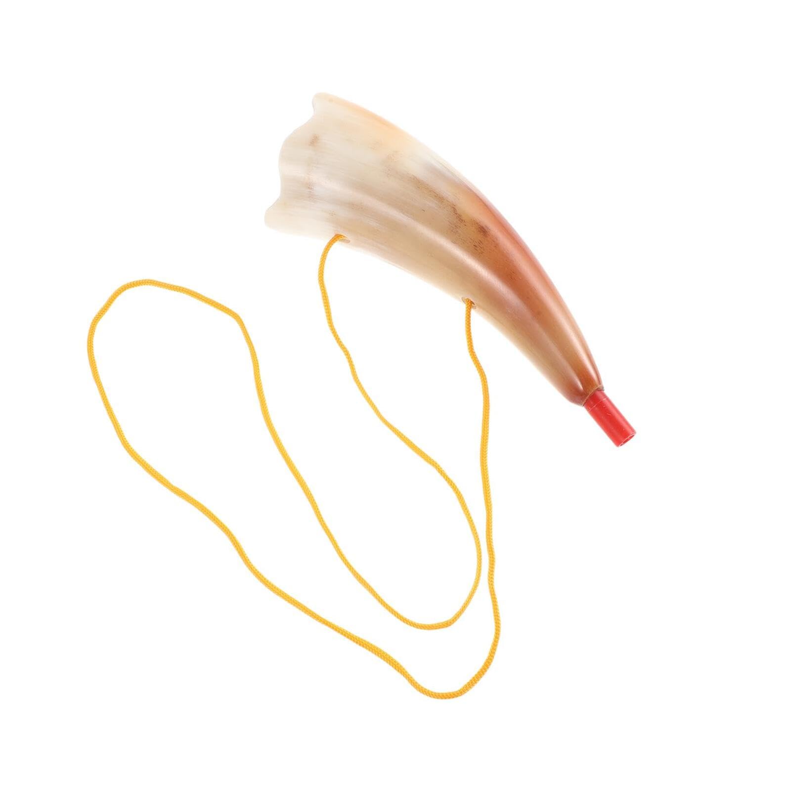VICASKY Corne de Supporter Sportif en Véritable Corne de Vache Naturelle, Trompette Klaxon Portable avec Poignée, Ambiance Sonore Puissante pour Matchs de Football et Événements en Plein