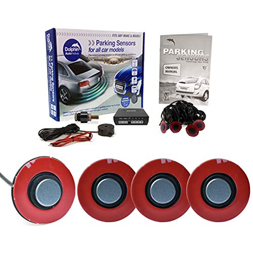 Dolphin Automotive DFM400 Reverse Parking Sensors Flush Mount OEM Style 4 Ultrasonic Radar Sensor Kit Audio Alert System - Grey