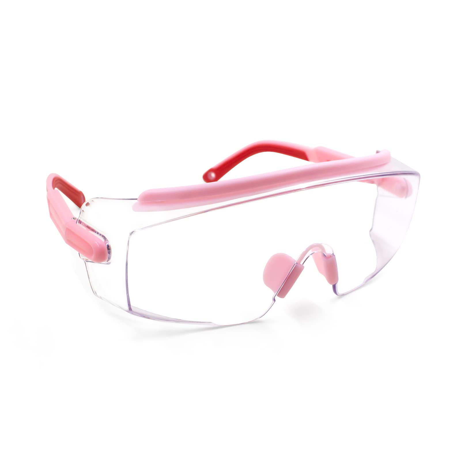 Optical Care Anti Fog Safety Goggles Clear Wraparound Safety Glasses With Impact Resistance Lens Adjustable Frame and Temples, Fit Well Over Eyeglasses