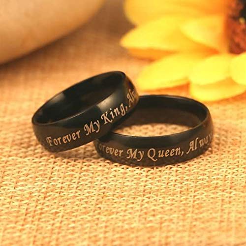 Ensemble de bagues pour Elle et Lui : bagues d'anniversaire personnalisables de couple - 5