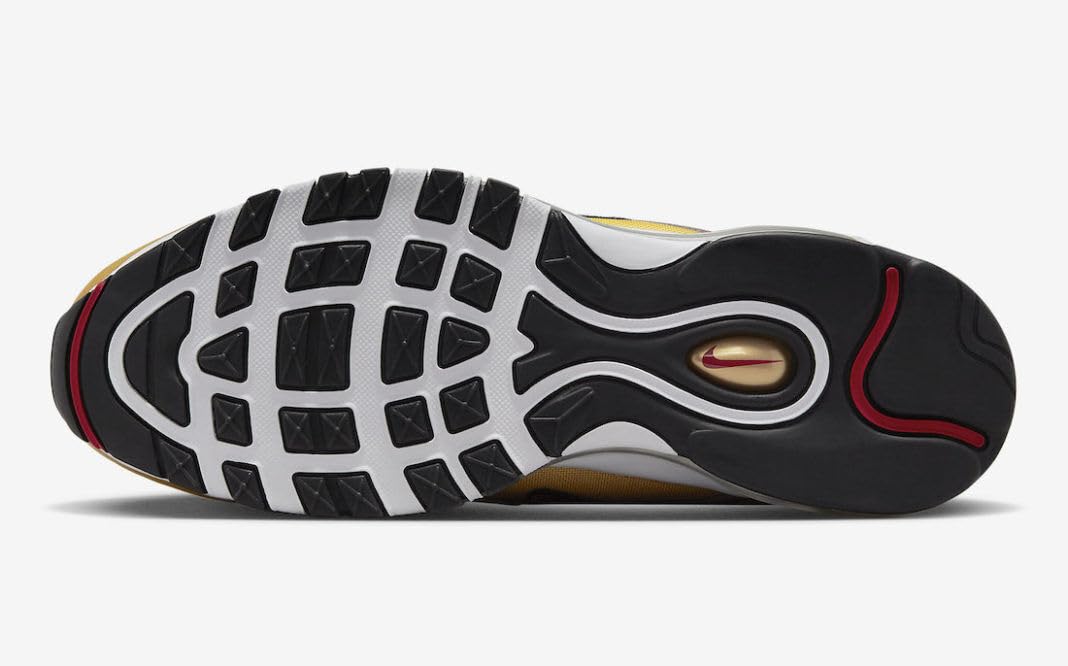 Nike Kawa Slide (GS/PS), Zapatillas de Playa y Piscina Mujer, Oro Metálico Negro Blanco Varsity Rojo, 39 EU