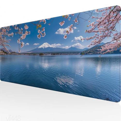 Tapis de Souris océan,800x400x3mm Grand Tapis de Souris XXL Gaming,Ciel Tapis de Souris Gaming,Tapis de Bureau Antidérapant Étanche,sous Main Bureau à Bords Cousus pour Gamer,Ordinateur,PC YF-448