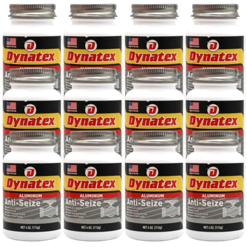 Image of Dynatex Aluminum Anti-Seize 4 oz Can - General Purpose, Prevents Galling Seizing Corrosion, High Heat & Pressure Resistant, Aluminum & Graphite (12-Pack)