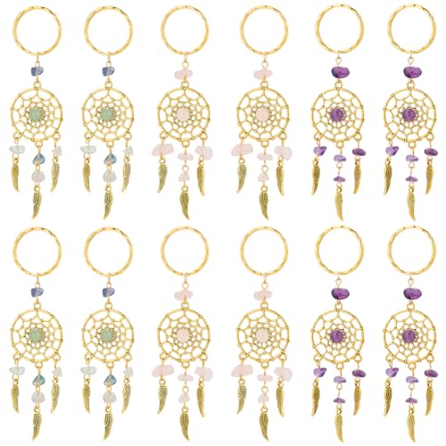 PH PandaHall 12PCS Dreamcatcher Charms