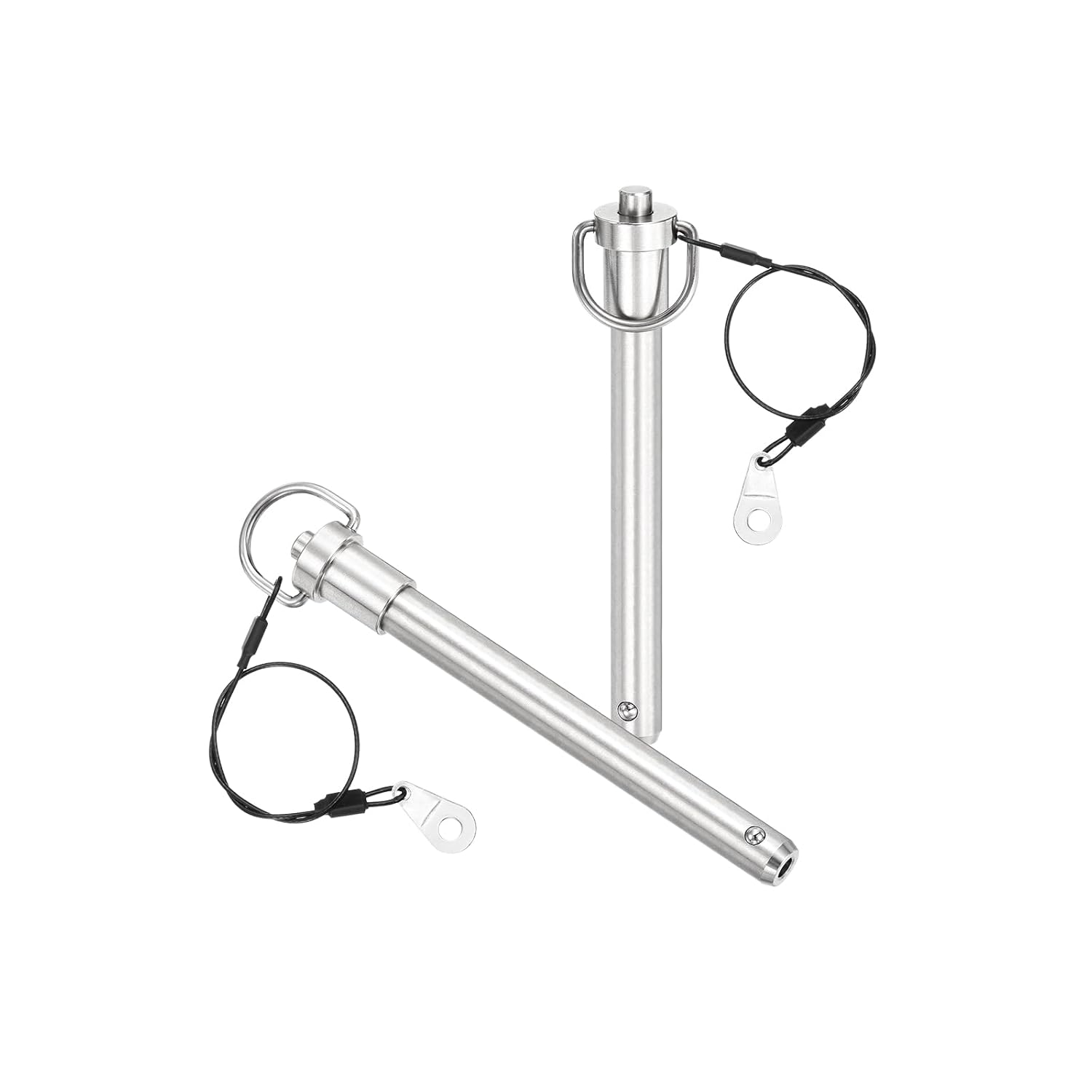 uxcell 2 Pcs Quick Release Pin, 1/2" x 4" (Dia. x L) Push-Button Ball Locking Pin, 304 Stainless Steel, Silver