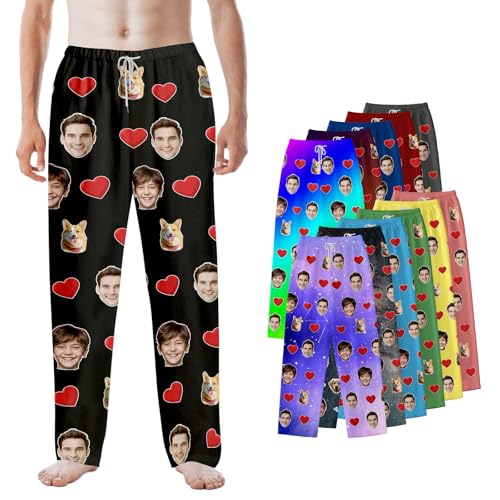 Custom Pajama Pants with Photo for Men Women Personalized Face PJs with Pet, Funny Custom Gift for Christmas