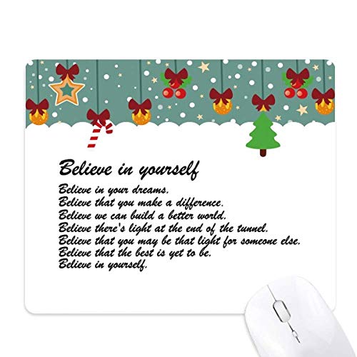 Alfombrilla de ratón con frase en inglés Believe in Yourself y diseño de poesía inspiradora