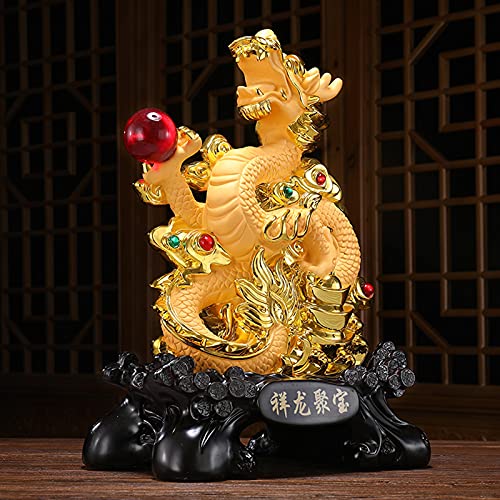 Statue de dragon chinois doré pour briser la monotonie de votre décoration - 3