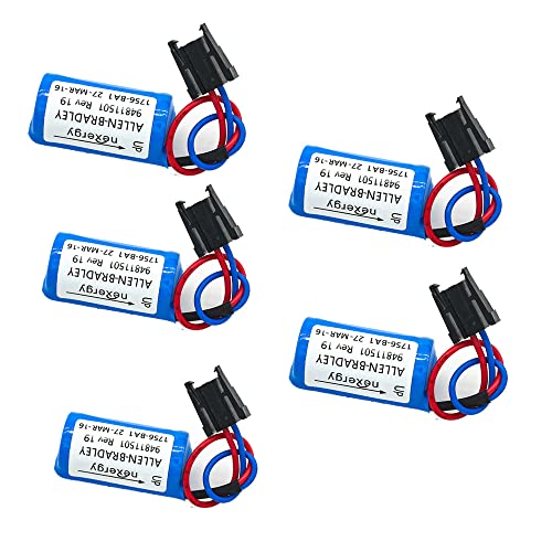 BALOLO (5-Pack) 1756-BA1 3V 1800mAh Battery PLC for Allen Bradley Replacemen Battery