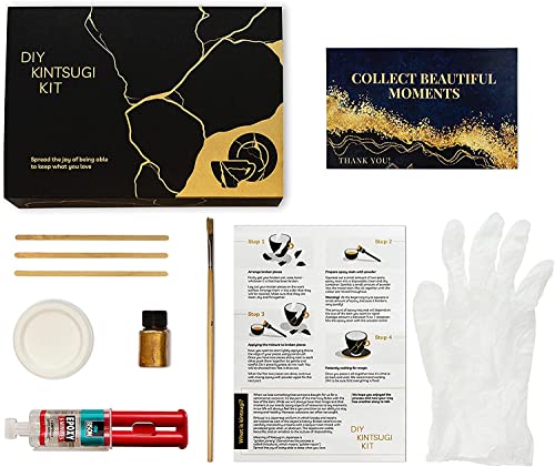 Product Image of the DIY KINTSUGI KIT Repair Your Pottery with Powder Glue, Ceramic Repair kit Japanese kintsugi Repair Starter kit Perfect for Beginners and for Gift idea