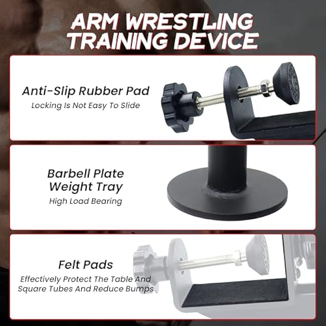 Arm Wrestling Training Equipment, Arm Wrestling Training Table Pulley Cable System, Fitness Wrist & Forearm Strengtheners for Adults Professional and Biceps Training