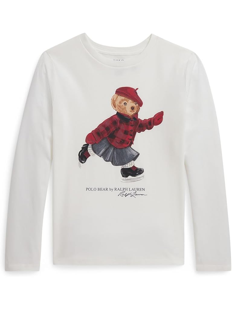 Bone Polo Ralph Lauren Polo Bear Cotton Long Sleeve Tee (Big Kid)