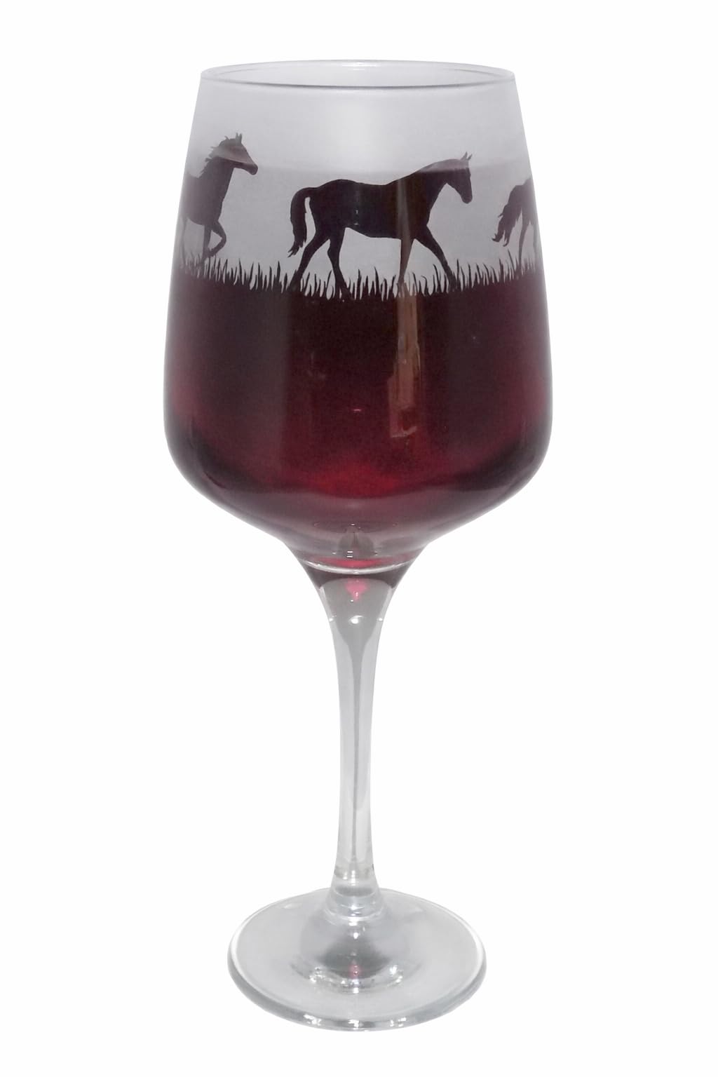 Beautiful 'Horse' Hand Etched Stemmed Wine Glass - Lovely Horse Owner Gift!