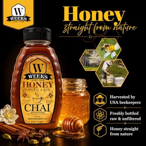 Weeks Honey Farm Chai Honey 16 oz miel infusionada miniatura 5
