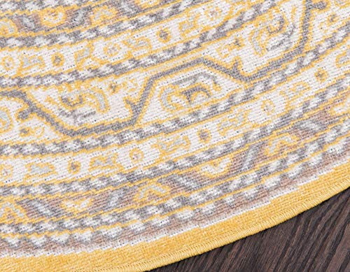 Tapete redondo amarillo beige 155x155 cm Unique Loom miniatura 3