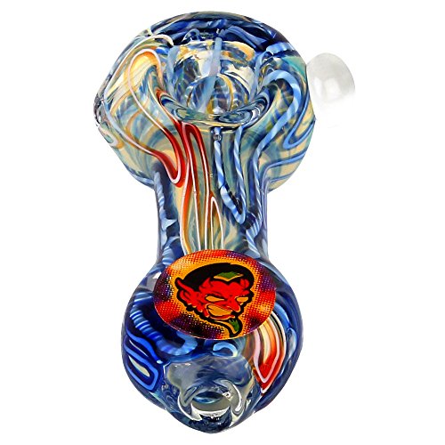 Newzenx Collectibles Crafted Glass Smoking Pipe 3 Inches Twisted Color Combination Inside Out Craftsmanship Hookah Pipe.