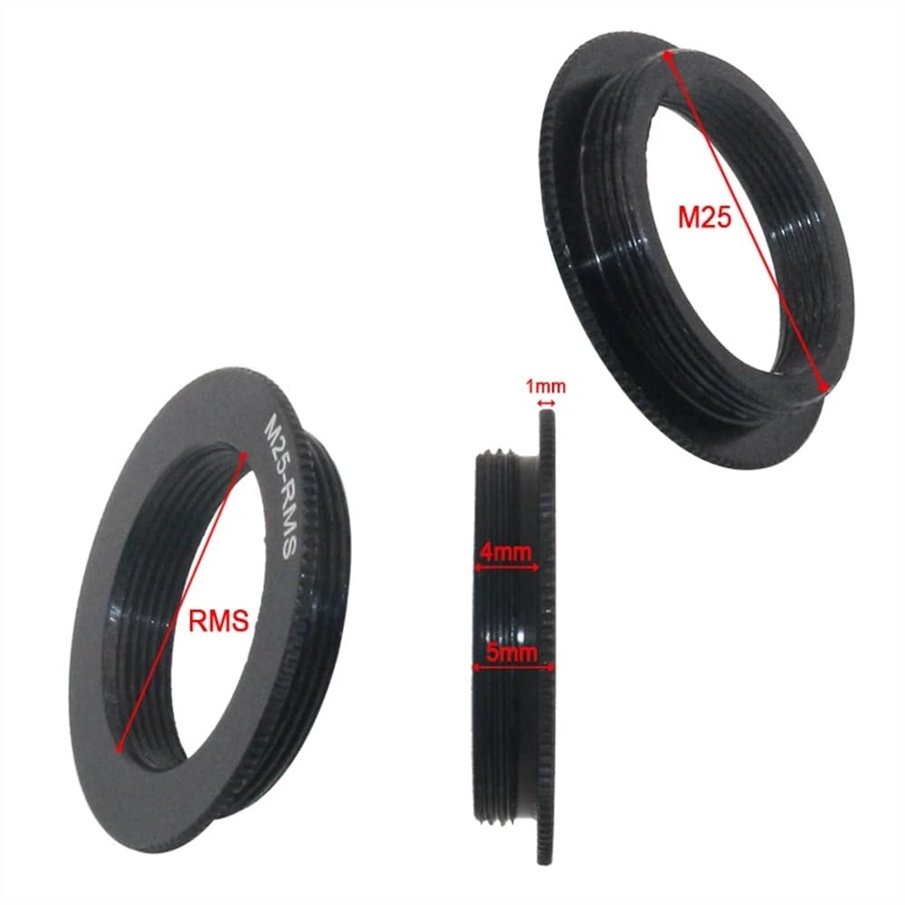 Adapter obiektywu mikroskopu pierścień C do RMS M42 do RMS Gwint żeński 20,2 mm do gwintu męskiego 15,2 mm M25 do RMS (kolor: AD-M25-RMS)