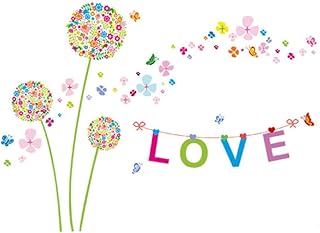 Garneck Adesivos Florais Decoração De Flores Decalques De Flores Decalque De Quarto De Amor Banner De Amor Parede Sitcker Adesivos De Parede De Flores Sala De Estar Decalques De Parede