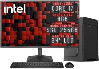 Computador Completo 3green Desktop Intel Core i7 8GB Monitor 24" Full HD HDMI SSD 256GB Windows 10 3D-159